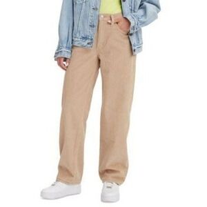 Levis 94 Baggy Loose Fit Corduroy Pants Tan High Rise Straight Leg Womens 27